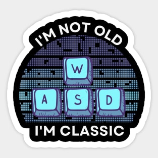 I'm not old, I'm Classic | WASD | Retro Hardware | Vintage Sunset | '80s '90s Video Gaming Sticker